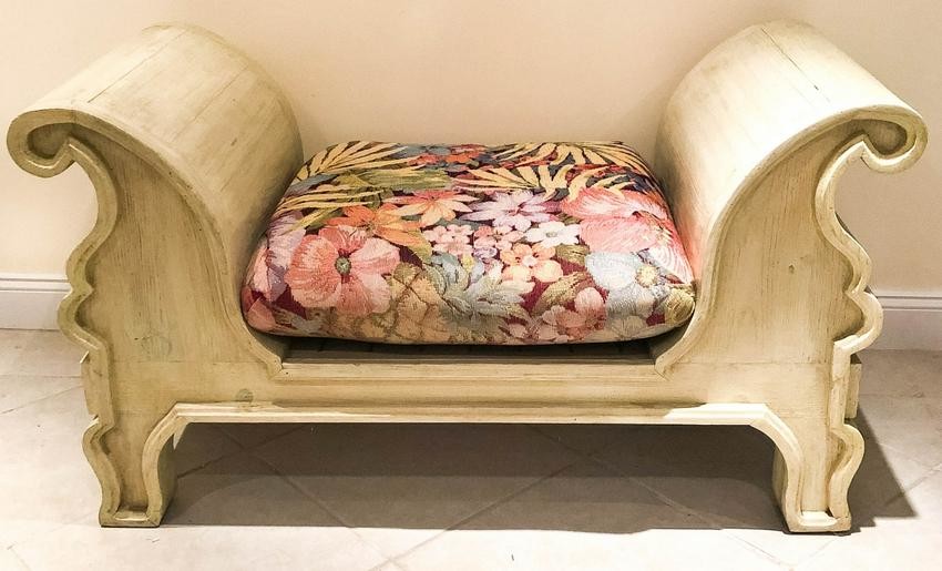 Venetian Style Custom Made & Tapestry Upholstered Bench