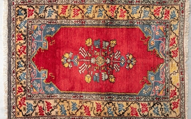 Vibrant Turkish Knotted Wool Rug (5'11" X 4'11")