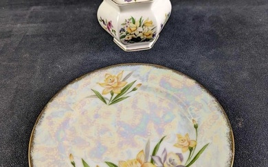 Victoria China Sugar Bowl & March Daffodil Plate