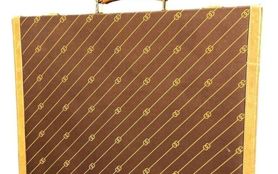 Vintage GUCCI Striped Monogram Briefcase, 1970s
