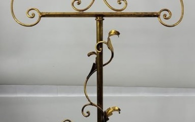 Vintage Italian Florentine Gold Gilt Leaf Music Stand Made in Italy Hollywood Regency