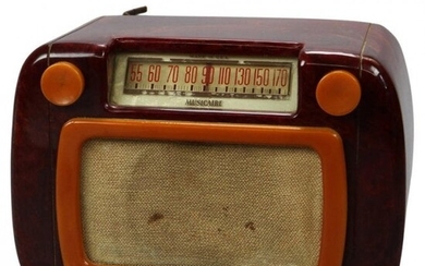 Vintage Musicaire Catalin Butterscotch & Burgundy Radio