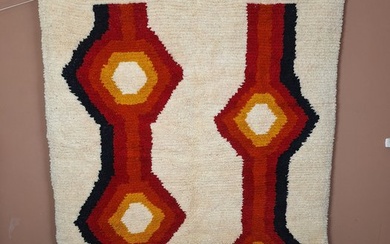 Vintage pattern Berber carpet Beni Ouarain wool rug - Carpet - 272 cm - 204 cm
