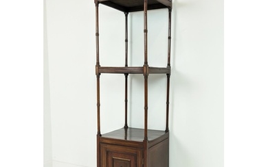 WHATNOT, Late Victorian mahogany with inlaid detail and sing...