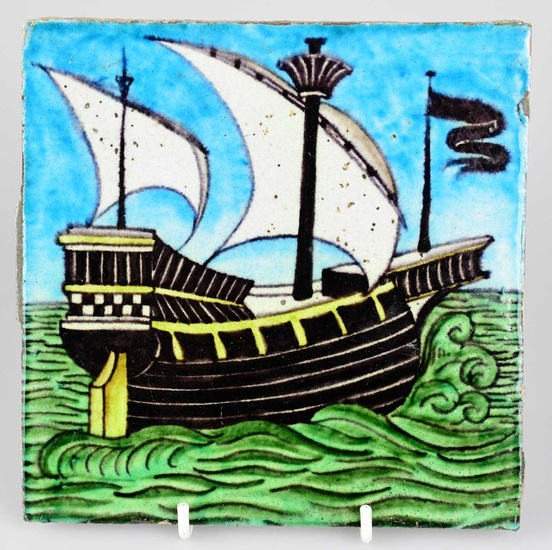 WILLIAM DE MORGAN; an Art Pottery tile, painted with a...