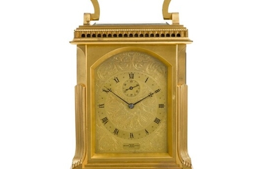 WILLIAM PAYNE | A GILT-BRASS QUARTER CHIMING REPEATING CARRIAGE CLOCK, LONDON, CIRCA 1850