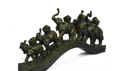 Wealth & Prosperity Bronze Sculpture, Elephants
