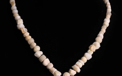 Western Asiatic White Hardstone Beaded Necklace (No Reserve Price)