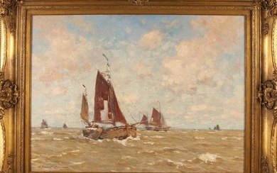 Wilhelm Hambüchen. 1869 - 1939. Dutch fishing boats at