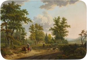 Willem Uppink, Landscape with Cottages, Shepherds, and a Hor ...