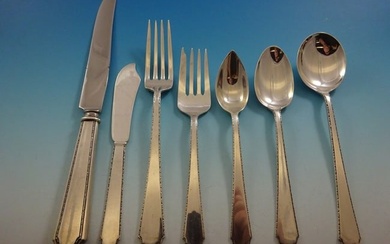 William and Mary by Lunt Sterling Silver Flatware Set 8 Service 56 Pieces