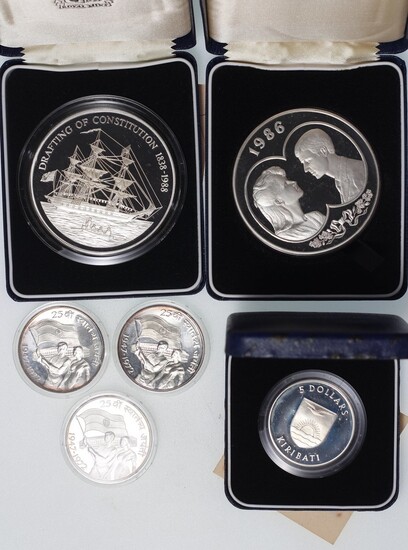 World Silver Proofs, group of 6 coins
