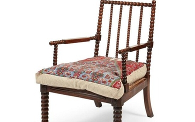 A SCOTTISH SIMULATED ROSEWOOD BOBBIN-TURNED ARMCHAIR