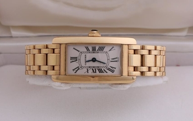 Yellow gold Cartier women's watch, 750/000, model Tank
