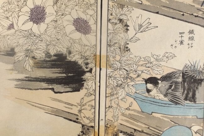 Yukoku Matsui, Clematis, Great Tit, 1st Print 1901