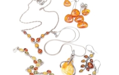 Sterling Silver Amber Jewelry