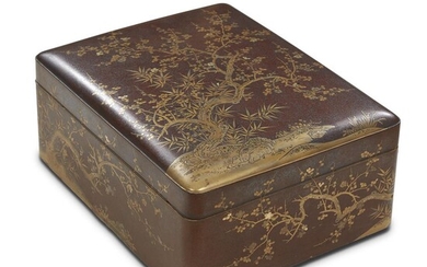 A Japanese lacquer large rectangular box and cover 18th/19th...
