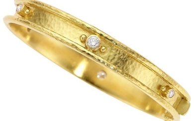 10030: Elizabeth Locke Diamond, Gold Bracelet Stones