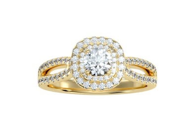 1.01 Carat Diamond 18K Yellow Gold Engagement Ring
