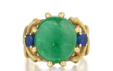 Louis Feron Cabochon Emerald Ring