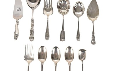 11 Sterling Silver Pcs, incl; Salad Set, 3 Tiffany & Co. Matching Serving Spoons, 2 Pie Servers, 3