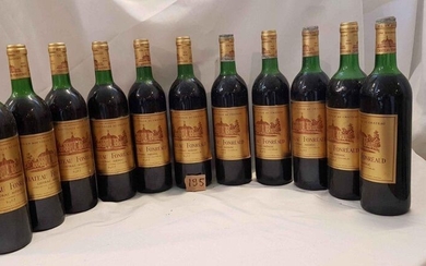 11 bottles château FONREAUD 1982 LISTRAC MEDOC CRU BOURGEOIS. Perfect labels, 4 damaged capsules and high shoulders.