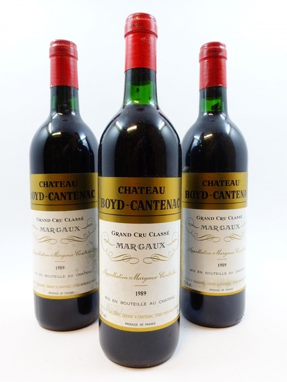 11 bouteilles CHÂTEAU BOYD CANTENAC 1989 3è GC Margaux (base goulot