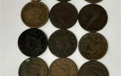 1/2 , 1 & 2 CENT COINS, VARIOUS DATES & CONDITIONS
