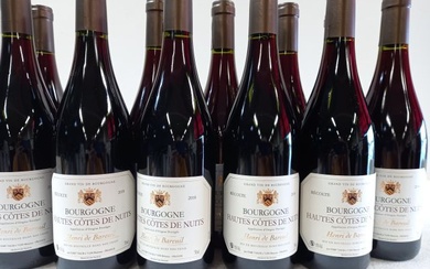 12 bouteilles de Bourgogne Hautes Côtes de Nuits. Domaine du Comte de Bareuil. Récolte 2018...