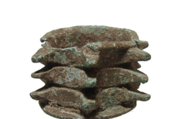 A nice Roman bronze cylindrical mace head