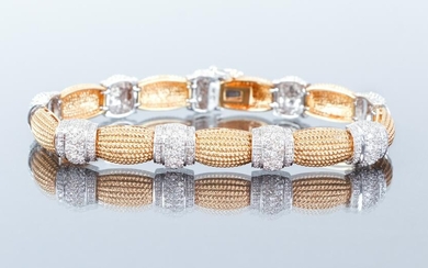 14K Gold Bi-Color Diamond Bracelet