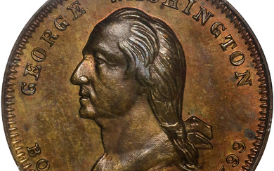 "1799" (ca. 1855) Washington Monument at Baltimore Medal. Musante GW-195, Baker-323C. Brass. MS-63 (PCGS).
