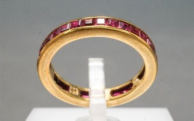 18-Karat Yellow-Gold and Ruby Eternity Band, 2.1 gross dwt, Size: 5-1/2