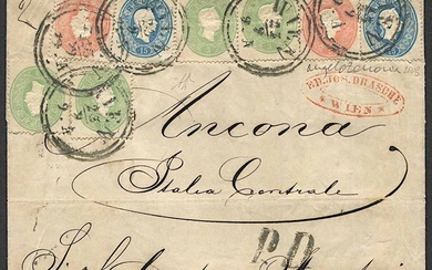 1862, Austria, lettera da Vienna per Ancona del 27 settembre 1862