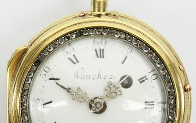 189th c Vauchez Paris Verge Fusee Pocket Watch