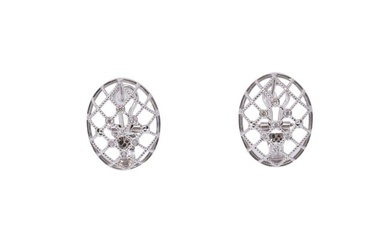 18Kt White Gold Diamond Earrings