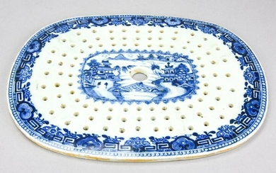 18th C Chinese Blue & White Porcelain Tray Insert