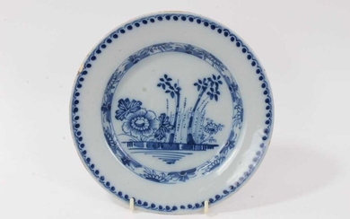 18th century blue and white tin glazed plate