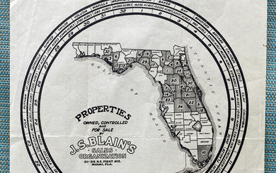 1920s Florida Real Estate Map with wall power