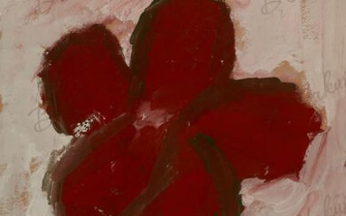 Яковлев Владимир Игоревич (1934-1998) Красный цветок. Кон. 1960- нач.-1970 гг. Бумага, темпера, 54,5×39,5 см.