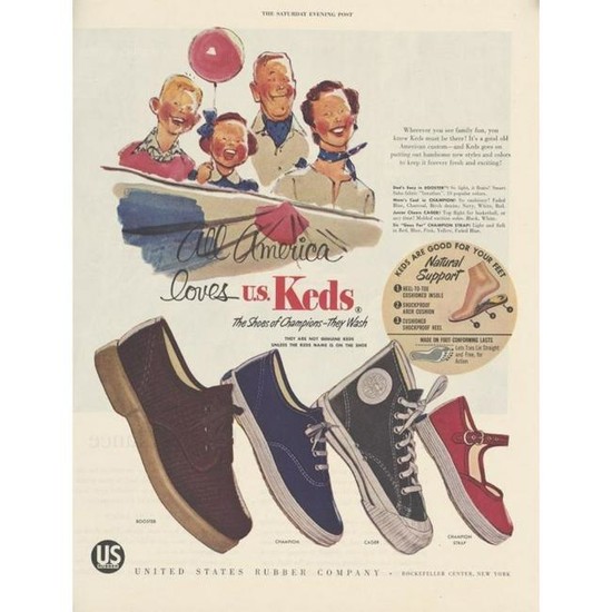 1950's Keds Shoes Magazine Advertisement