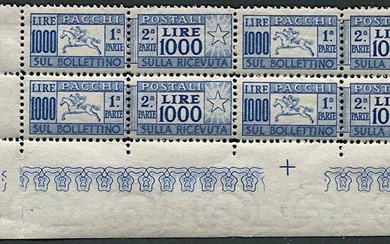 1954, Repubblica italiana, pacchi postali