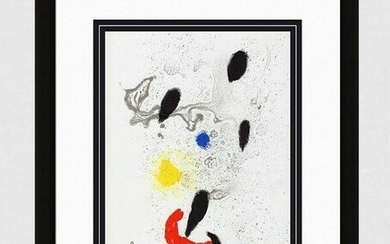 1963 ORIGINAL MIRO Color Lithograph M343 "The Barbaric Dance" Gallery Framed