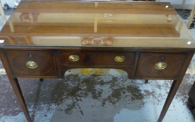 19th C mahogany dressing table with central drawer flanked...