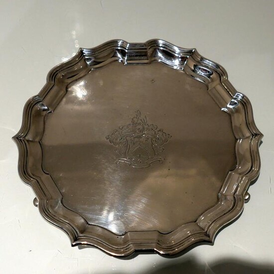 19th Century Antique Victorian Sterling Silver Salver
