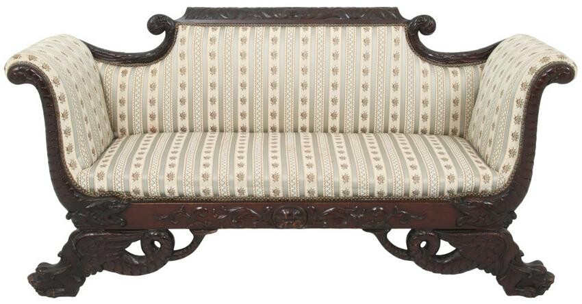 19th Century Mahogany Federal Style Sofa