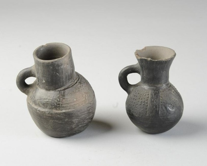2 Chimu Blackware Pottery Vessels