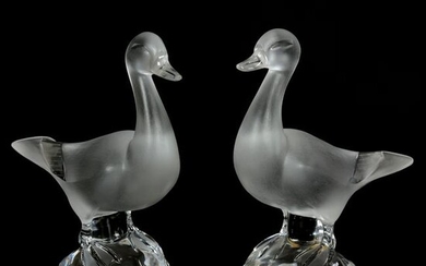 (2) Figures Signed Lalique France, Duck