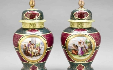 Pair of lidded vases