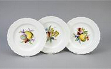Three fruit plates, Meissen, marks 1850-1924, 1st